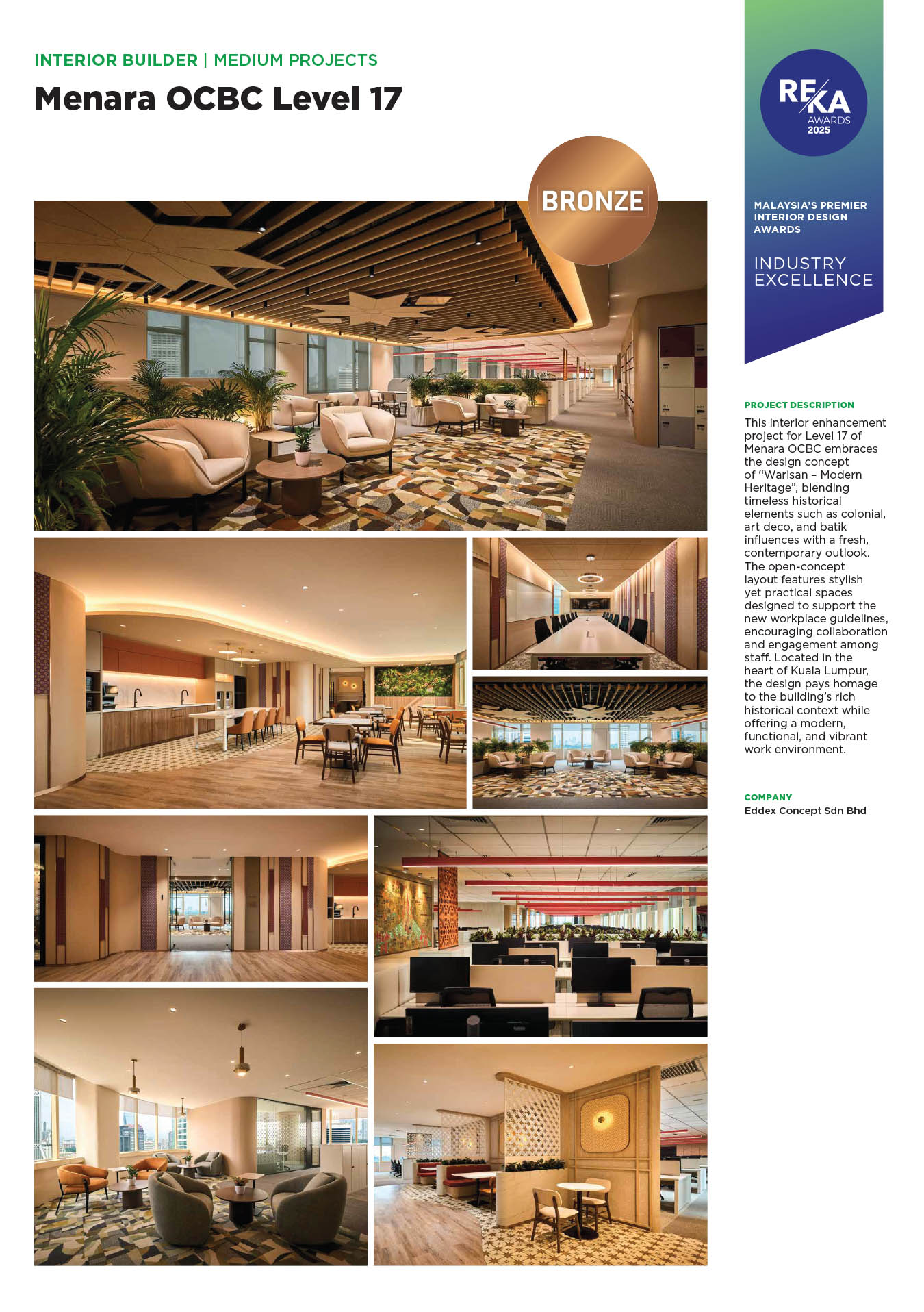 Malaysian Institute of Interior Designers MIID REKA Awards 2025 - Bronze